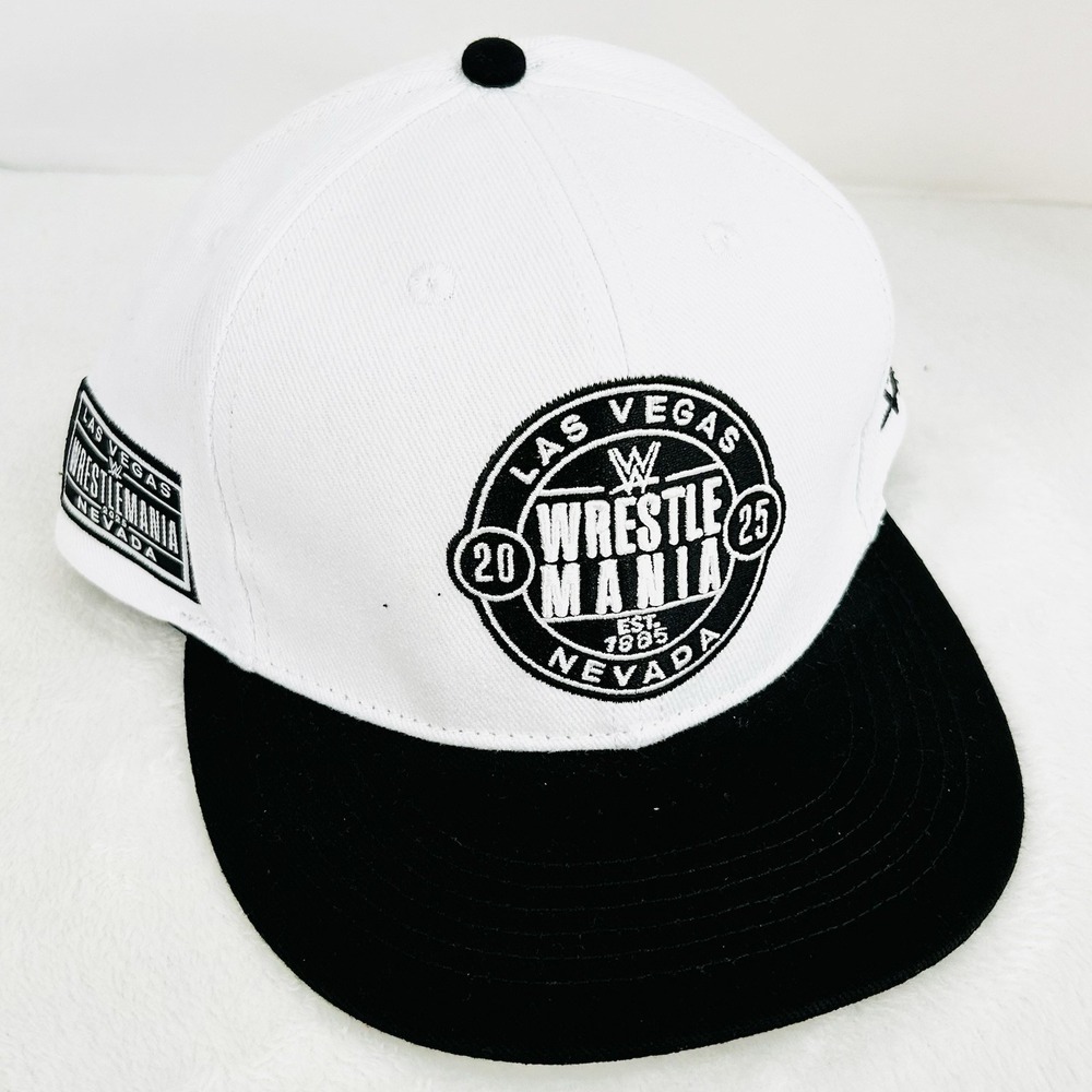 WWE WrestleMania 41 Las Vegas Nevada Circle Hat Cap Snapback Adjustable White